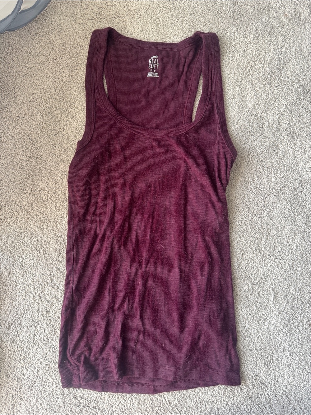 aerie Deep Burgundy Ribbed Racerback Tank